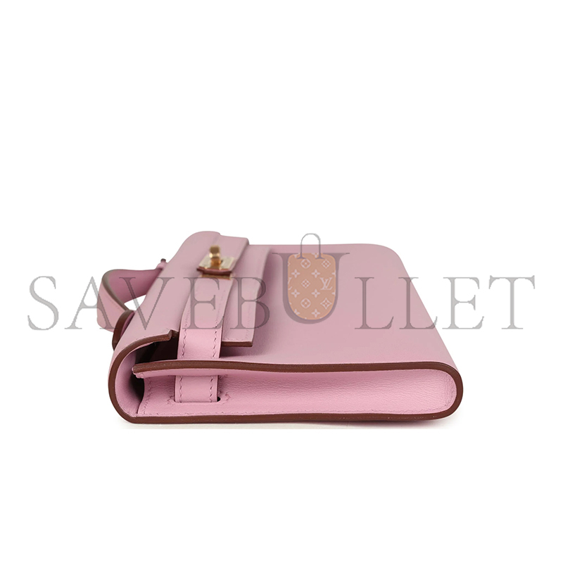 H**mes MASTER KELLY CUT MAUVE SYLVESTRE SWIFT ROSE GOLD HARDWARE (31*13.5*2.5cm)